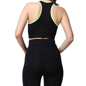 Conjunto de Yoga de Cintura Alta de 2 Piezas para Mujer, Ropa Deportiva, Leggings Acanalados Sin Costuras y Sujetador Deportivo, Parches de Neón, Ropa Deportiva para Gimnasio y Fitness - Product Image 2