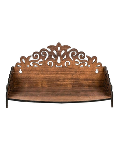 Wall Hanging Hindu Wooden Pooja Temple with storage shelf Handcrafted Wooden Temple Mandir Laser Cut MDF Pooja table top Stand - Product Image 1
