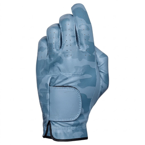 Premium Breathable Genuine Leather Golf <b>Glove</b> Right <b>Hand</b> Unisex Light Blue <b>Moisture</b> Wicking Non-Slip Adjustable Wrist Strap - Product Image 2
