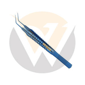 Pinzas Microquirúrgicas de Punta Angulada para Capsulorhexis, Instrumentos de Titanio Azul, Herramientas Manuales de Alta Calidad - Product Image 4