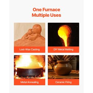 Four de fusion électrique numérique 1650W avec température maximale de 1200°C pour la fonderie à la cire perdue des métaux, composant essentiel PLC - Product Image 6