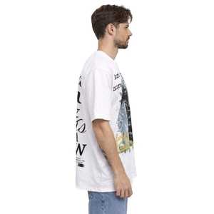 T-shirt blanc à manches courtes pour homme avec imprimé artistique religieux, col rond, coupe décontractée, en jersey de coton - Product Image 2
