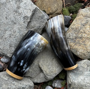 Verre à boire en corne personnalisé avec logo, fait main, style viking et indien, pour fêtes et décoration - Product Image 6