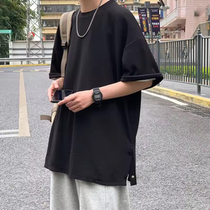 Camisetas Casuales de Gran Tamaño, Transpirables, de Algodón Tejido, para Hombre y Mujer, Estilo Vintage, Hip Hop, Unisex - Product Image 1