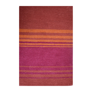 Tapis moderne en laine rouge-orange tufté à la main, design rayé, pour salon, chambre, hôtel - Product Image 1