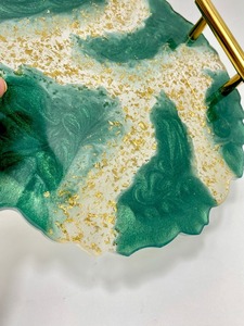 Plateau en résine de luxe, article cadeau pour les fêtes et la décoration intérieure, plateau en résine époxy artisanal, prix abordable - Product Image 2