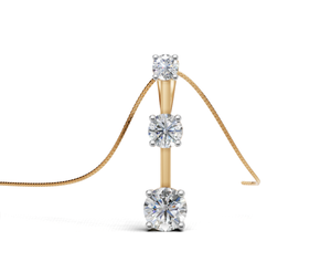 Yellow Gold Diamond Pendant Round Brilliant Cut Classic Women's Jewelry Everyday Wear - Product Image 1