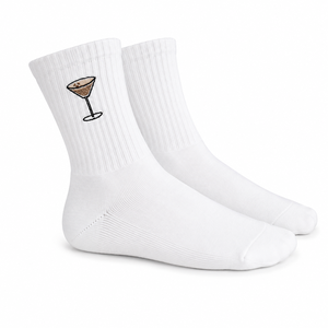 <b>White</b> <b>Men's</b> Ankle <b>Socks</b> with Custom Design Embroidery Regular Style Breathable Cotton Daily Wear Summer <b>Socks</b> - Product Image 1