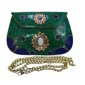 Bolso de mosaico indio hecho a mano para mujer, bolsa de mano de Metal para fiestas de noche, precio al por mayor - Product Image 1