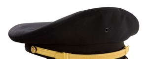 Custom Airline Cap Crown Gold Braid Strap <b>Black</b> Visor Embroidered <b>Wing</b> Badge Aviation Cap - Product Image 2