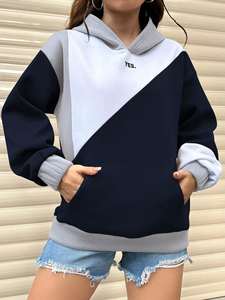 Sudadera con Capucha de Felpa para Mujer, Color Personalizado, Mezcla de Algodón, Corte Holgado Informal, Secado Rápido y Transpirable - Product Image 5