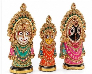Handmade Metal Religious Figures 1PC Traditional Diwali <b>Decor</b> Tabletop Sculpture for Living <b>Room</b> & Home Office - Product Image 1