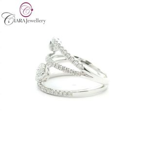 ANILLO DE CÓCTEL DE DIAMANTES NATURALES DE ORO BLANCO/AMARILLO/ROSA SÓLIDO DE 18K ESTILO DE MODA NUEVO MODELO MÁS VENTA PARA BODA/FIESTA AL POR MAYOR - Product Image 2
