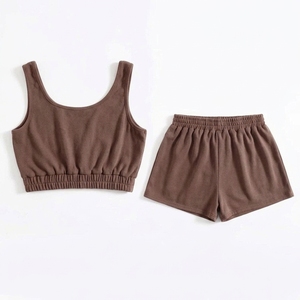 Conjunto Deportivo de Verano 2022 para Mujer, 2 Piezas, Camiseta sin Mangas y Pantalones Cortos, 100% Algodón, Ecológico, Antiestático, de Secado Rápido - Product Image 4
