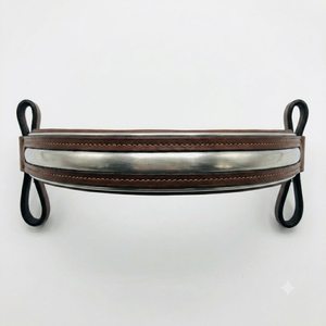 Brida de Doma para Caballo de Cuero de Grano Completo Color Castaño Premium con Corona Acolchada Anatómica, Acolchado Suave y Frontal con Incrustaciones Plateadas - Product Image 4