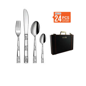24-Piece Stainless Steel Cutlery Set 6 Tea Spoons 6 <b>Dessert</b> Spoons 6 <b>Dessert</b> <b>Forks</b> 6 <b>Dessert</b> Knives-JAGDAMBA CUTLERY LIMITED - Product Image 1
