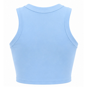 <b>Women's</b> Short Sleeveless Crop <b>Tank</b> <b>Tops</b> <b>Knitted</b> 100% Cotton Lightweight Breathable Workout Gym Yoga Activewear Custom OEM - Product Image 4
