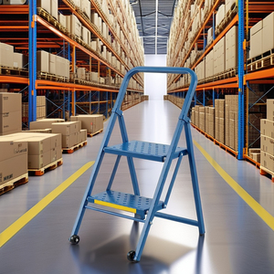 Dup_LP0085 Custom 2-<b>Step</b> Thinline Steel <b>Ladder</b> for Mezzanine Racks & Platforms - Product Image 2