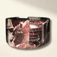 Ensemble de sous-verres artisanaux en pierre naturelle onyx marbré rouge zèbre, finition cristal, pour une décoration de table luxueuse à la maison