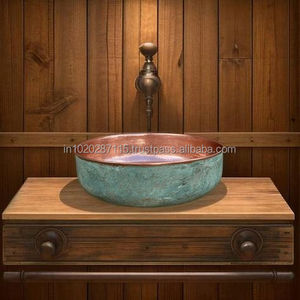 Delantal atemporal frontal fregadero de cocina de cobre con elegante acabado antiguo y superficie martillada tradicional para hogares modernos - Product Image 5