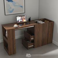Bureau d'ordinateur moderne en bois de luxe avec rangement dissimulé pour la maison, la chambre à coucher, le salon ou l'hôtel, conçu pour une conception ouverte