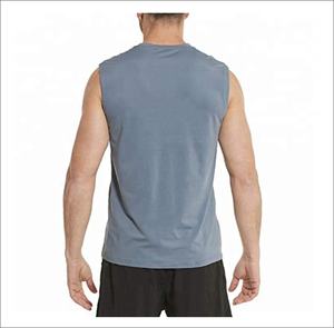 Camiseta deportiva con Logo personalizado para hombre, camiseta sin mangas Lisa para gimnasio y fitness, venta al por mayor - Product Image 2