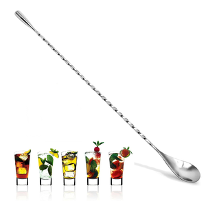Cuchara de Bar de Acero Inoxidable, Cuchara para Mezclar Cócteles, Cuchara de Acero Inoxidable Trenzada Ecológica, Cuchara para Cubitos de Hielo - Product Image 6