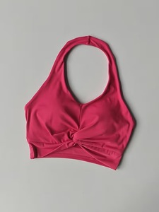 Twist Front Halter Sports Bra Backless Yoga Crop Top High Stretch Breathable Athletic Training Fitness Active Wear Bra - Product Image 2