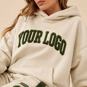Conjunto Deportivo con Capucha para Mujer, 100% Algodón Felpa, Bordado con Logotipo Personalizado, Estilo Urbano, Corte Holgado, para Todas las Temporadas - Product Image 6