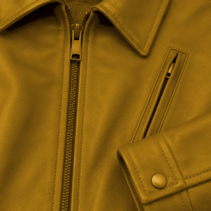 Blouson de course en cuir pour homme, inspiré des motos, avec construction légère, fermeture éclair intégrale et style athlétique moderne - Product Image 4