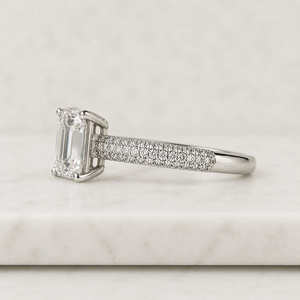 Anillo de compromiso con diamante de corte esmeralda, diamante cultivado en laboratorio, certificado IGI, joyería de lujo para mujer - Product Image 4