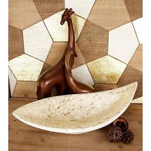 Bandeja de nácar rectangular con patrón de hojas y círculos, juego de bandejas de mosaico de concha para decoración del hogar y hospitalidad - Product Image 3