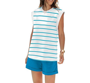 Conjunto Ligero para Mujer, Top de Manga Corta y Pantalones Cortos a Juego, Ropa de Verano para Estar en Casa, 100% Algodón Ecológico, Impermeable - Product Image 5