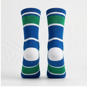 Chaussettes de sport NORTH APPROACH rayées bleu vert blanc respirantes pour le basketball, adultes, été - Product Image 2