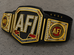 Cinturón de Campeonato de Lucha Libre AFI Personalizado, Aleación de Zinc, Chapado en Oro, Decorado con Diamantes de Imitación, Hebilla con Placa con Letras Impresas, Resistente - Product Image 3