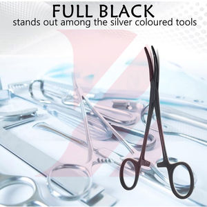 Pinzas Hemostáticas Multiusos para Mosquitos, de Acero Inoxidable Negro, Reutilizables, para Uso Manual en Hospitales, Autoclavables, con Certificación CE - Product Image 5