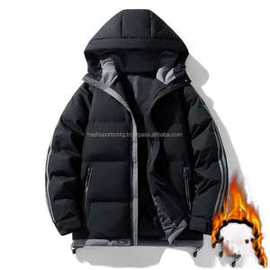 Chaqueta de Invierno para Hombre con Capucha, Acolchada de Algodón, Informal, para Exteriores, con Diseño de Logotipo Personalizado OEM - Product Image 3