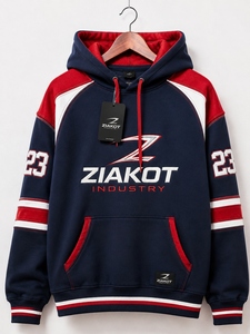Venta al por Mayor Directa de ZIAKOT INDUSTRY, Sudadera con Capucha de Fútbol Americano Personalizada en Azul Marino, Rojo y Blanco, la Más Vendida - Product Image 1