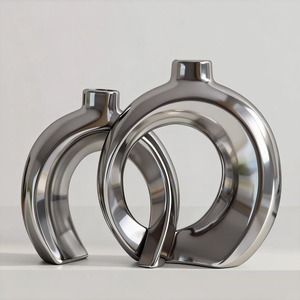 Jarrón de Mesa de Metal Hecho a Mano, Ecológico, Moderno, con Acabado Mate, para Decoración Floral de Bodas, Modelo MF-AB-691 de M F INTERNATIONAL EXPORTS - Product Image 2