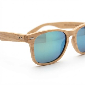 Custom Logo Wood <b>Sunglasses</b> Polarized <b>Blue</b> Lens Eco-Friendly Handmade Bamboo Eyewear Retro Square Wooden Frame Glasses Wholesale - Product Image 1