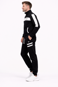 Conjunto Deportivo Premium para Hombre en Blanco y Negro con Cierre de Cremallera, Tejido de Mezcla de Algodón y Felpa Suave y Transpirable para una Comodidad Superior Durante Todo el Día - Product Image 2