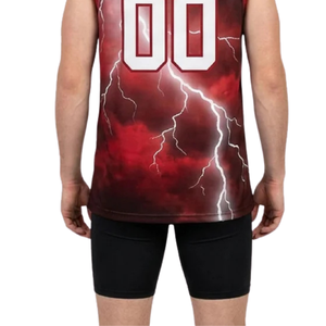 Storm Design Basketball-Trikot und Shorts-Set für Herren, ärmellose Teamuniform mit V-Ausschnitt und Sublimationsdruck, mit individuellen Spielernamen und Nummern - Product Image 6