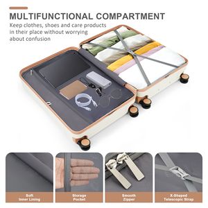 4 pezzi resistente ABS guscio rigido Set Spinner ruote avorio dorato borsa da viaggio valigia elegante pratico per in movimento - Product Image 5