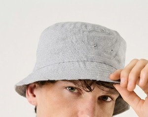 <b>Light</b> Gray Cotton Bucket <b>Hat</b> Custom Embroidery Logo Unisex Fisherman Cap Packable All-Season for Outdoor Beach Golf - Product Image 4