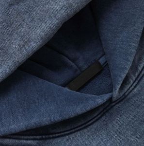 Sudadera con Capucha para Hombre, Lisa, de Algodón, Diseño Desgastado, Estilo Holgado, Corte Cuadrado, Estilo Urbano, Informal, Hip Hop - Product Image 6