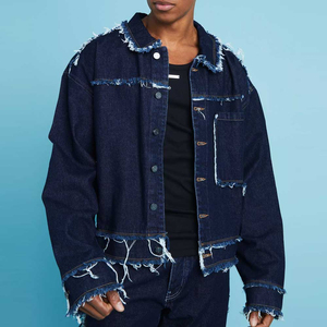 Veste en jean pour homme - Coupe-vent, écologique, antibactérienne, style streetwear, logo sur le devant, coupe décontractée, couleurs et designs personnalisables - Product Image 1