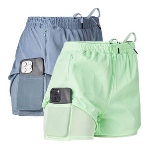 Shorts de sport pour femmes, lot de 2, shorts de compression en nylon haute performance avec doublure intégrée pour la course à pied, le yoga et l'entraînement - Product Image 6