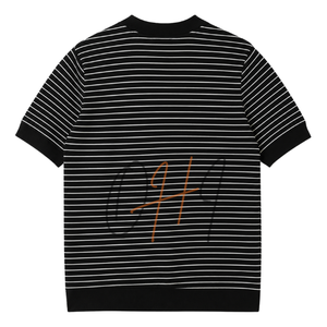 Camiseta Oversize a Rayas Blancas y Negras para Hombre, Personalizada, de Algodón, Estilo Casual Urbano, Manga Raglán, 320g, Moda de Verano, Ecológica - Product Image 1