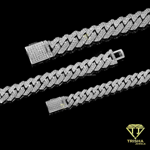 กำไลข้อมือดีไซน์เนอร์แบบ Cuban Link ประดับด้วยเพชร Moissanite ระยิบระยับ พร้อมตัวล็อกแบบกล่องที่แข็งแรงทนทาน - Product Image 3