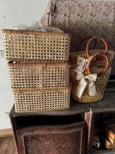 Panier de rangement en rotin, plateau rectangulaire tressé naturel, panier artisanal pour la décoration de la maison - Product Image 3